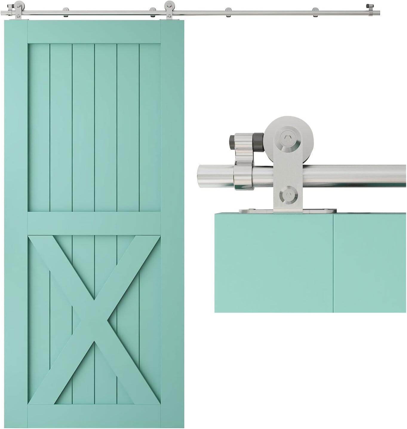TSMST 6.6FT Sliding Barn Door Hardware Kit for Smooth Operation