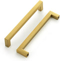 6-1/4 in Cabinet Handles Brushed Brass Pulls - Modern Brass Pack