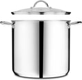 Stainless Steel Stockpot with Tempered Glass Lid 24 Quart - Even Heat