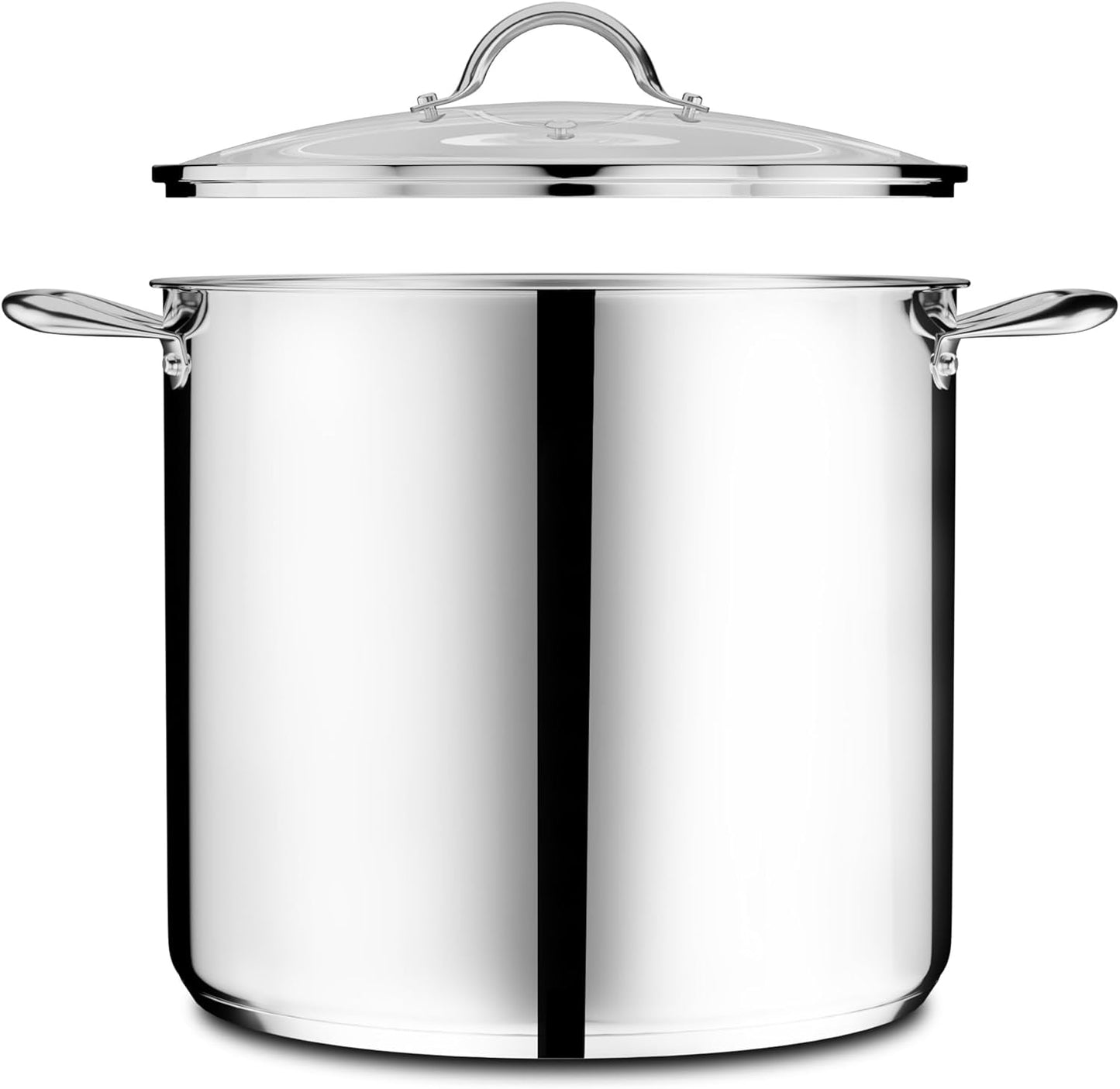 Stainless Steel Stockpot with Tempered Glass Lid for Cooking