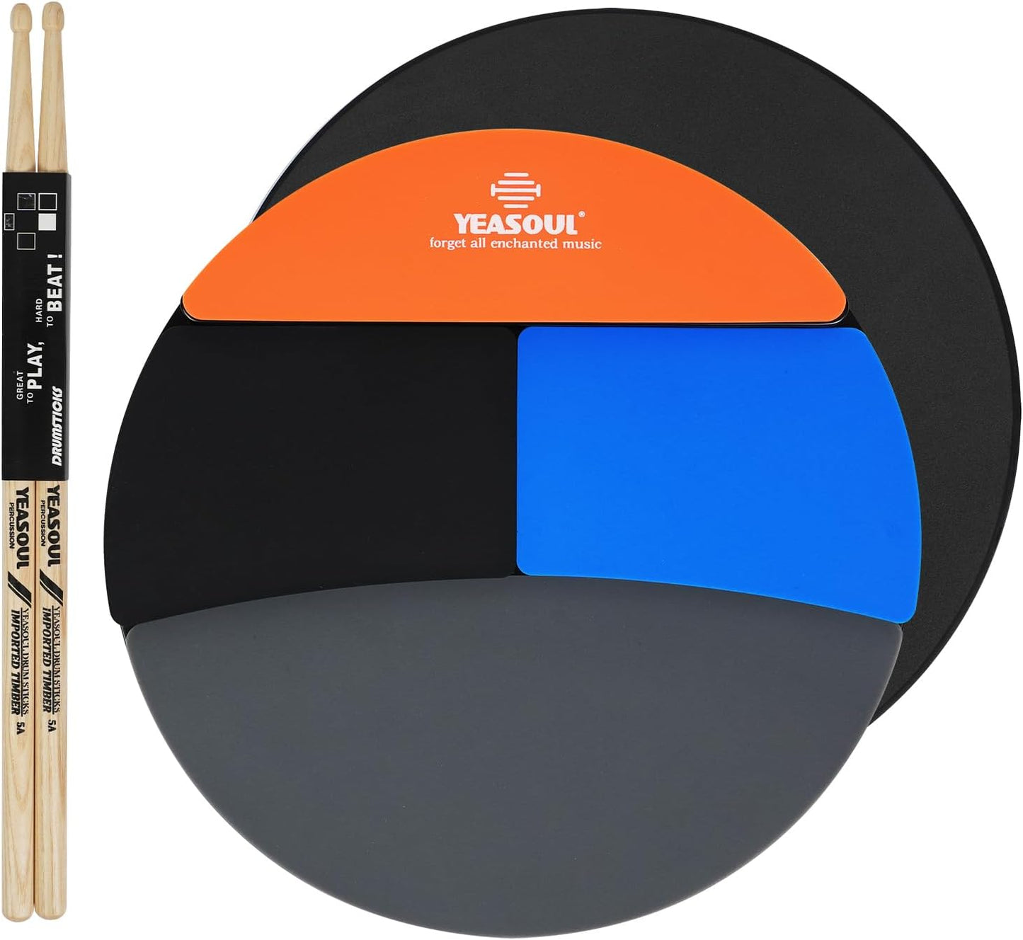 Practice Drum Pad with 4 Surfaces for Silent Drumming Sessions