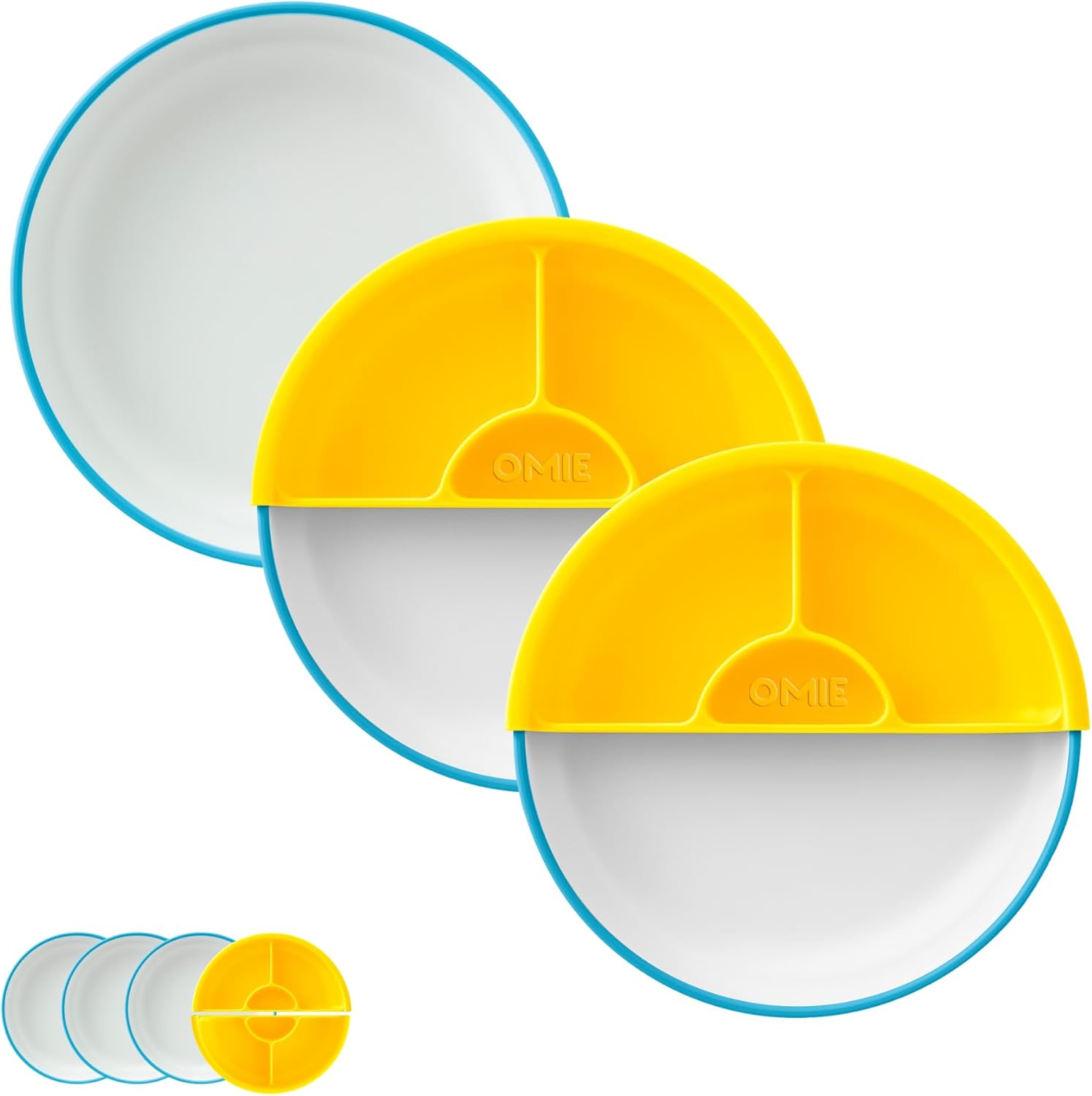Omie Easy Scoop Plates for Kids - Unique Design for Less Mess