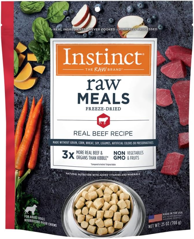 Instinct Freeze Dried Raw Meals for Dogs - Real Beef Nutrition