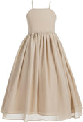 Stylish Chiffon Criss Cross Dress for Flower Girls at Formal Occasions