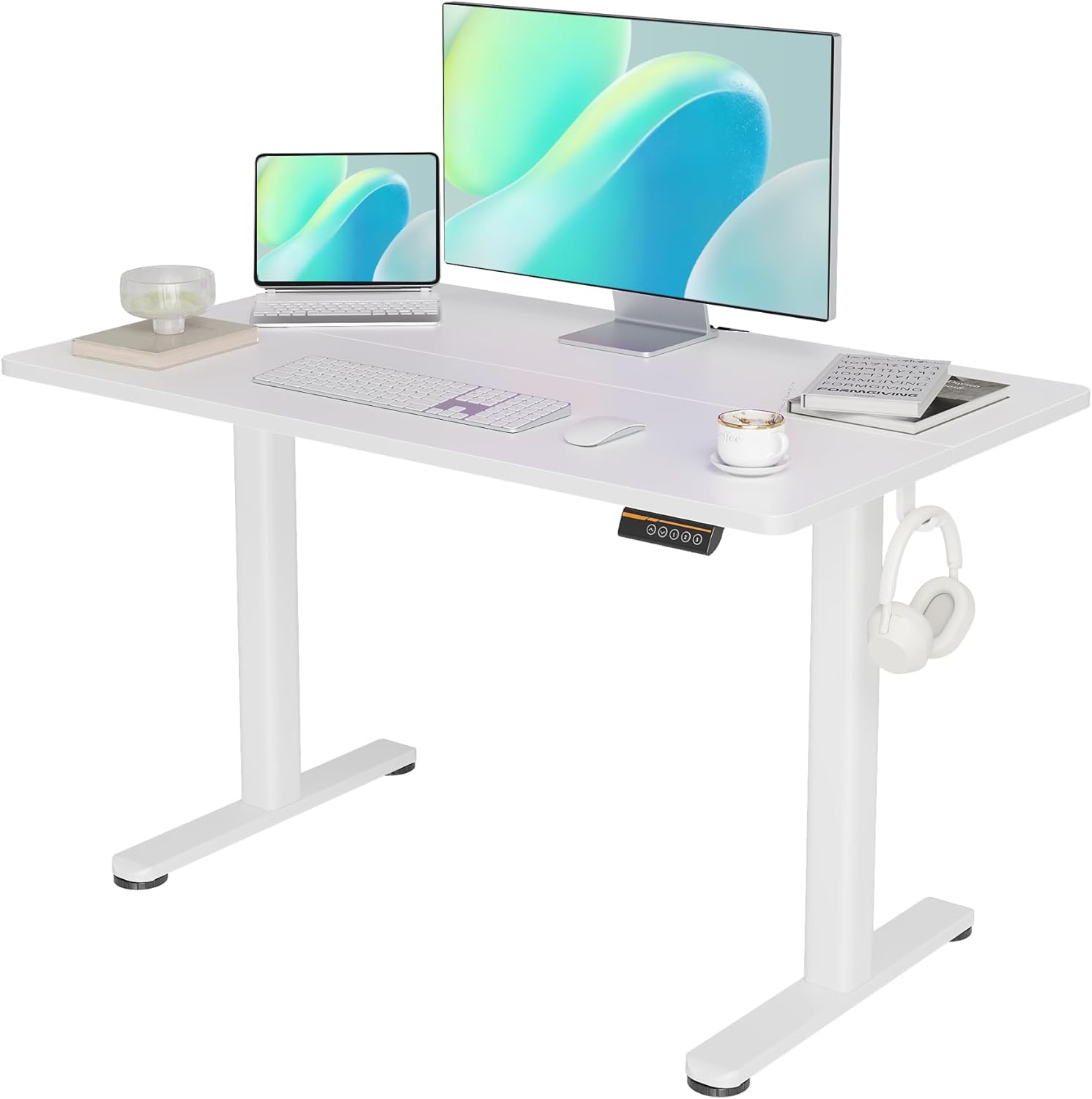 YDN Electric Standing Desk: 48x24 Inch Sit Stand Desk