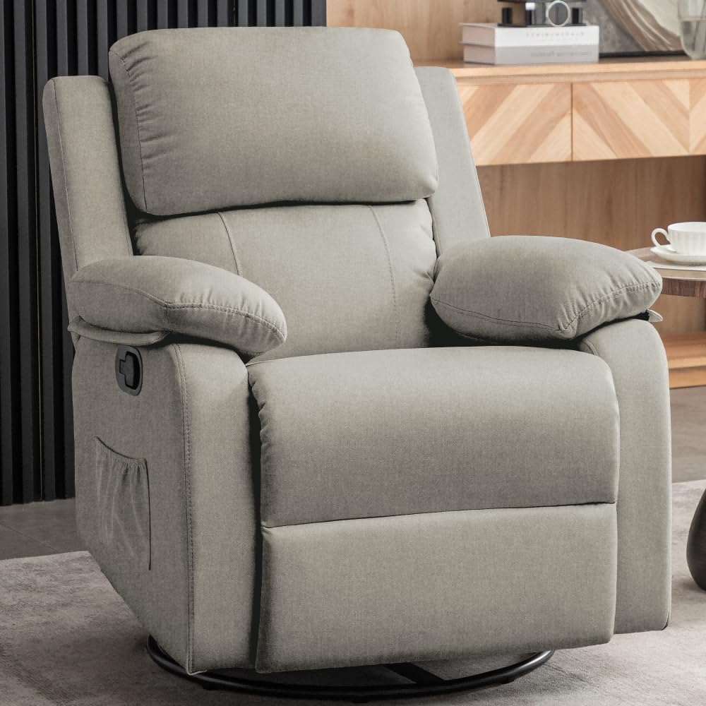Recliner Chair with 360 Swivel and Rocking for Small Spaces