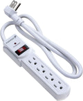 4 Outlet Small Surge Protector Power Strip - Compact 3ft 490J