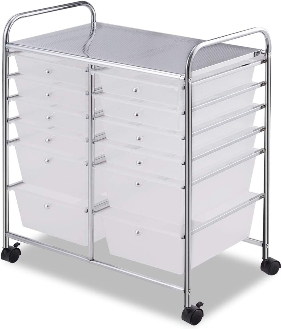 GOFLAME 12-Drawer Rolling Storage Cart for Home and Office