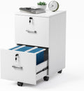 VINGLI 2 Drawer File Cabinet with Lock - Mobile Under Desk Storage