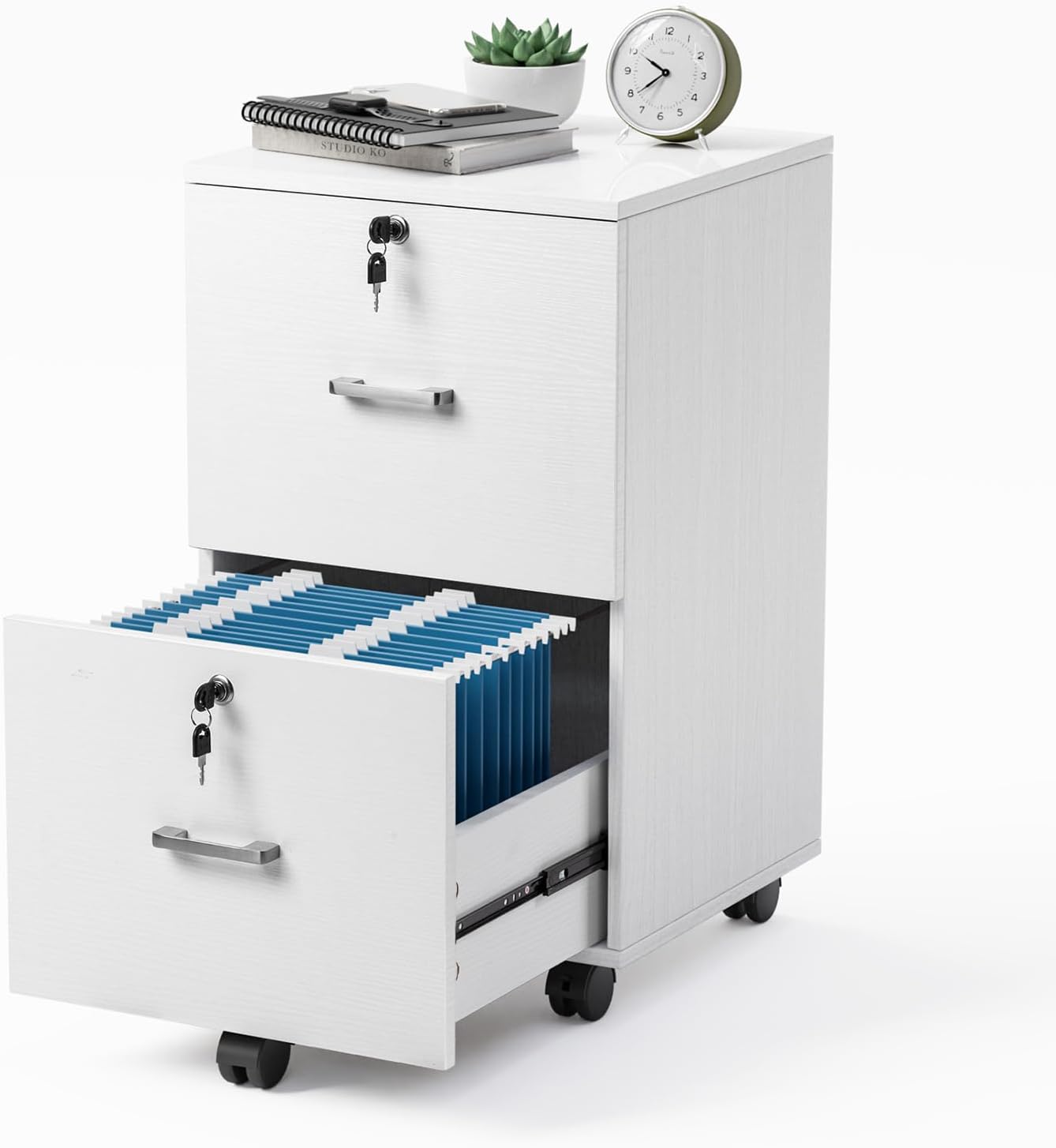 VINGLI 2 Drawer File Cabinet with Lock for Home Office Use
