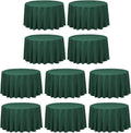 LTC LINENS 108 in Round Tablecloth Hunter Green - Floor Length
