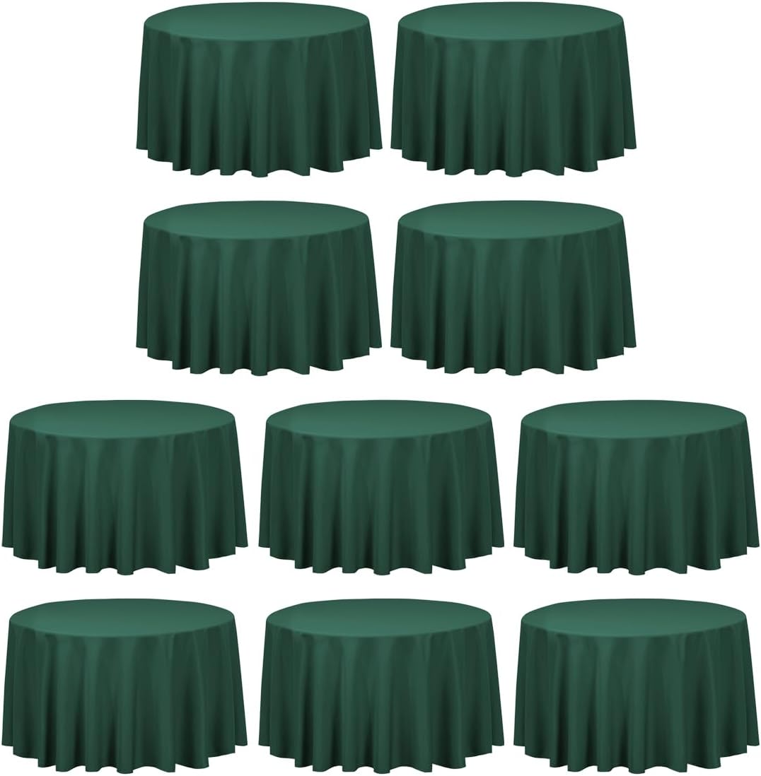 108 Inch Round Tablecloths in Hunter Green for Elegant Events