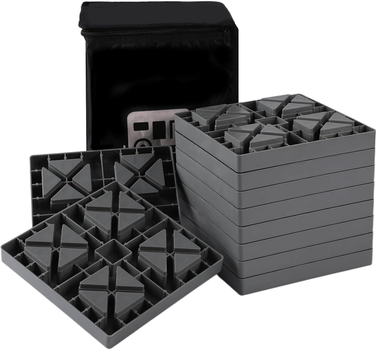 10 Packs Heavy-Duty RV Leveling Blocks with Anti-Slip Design