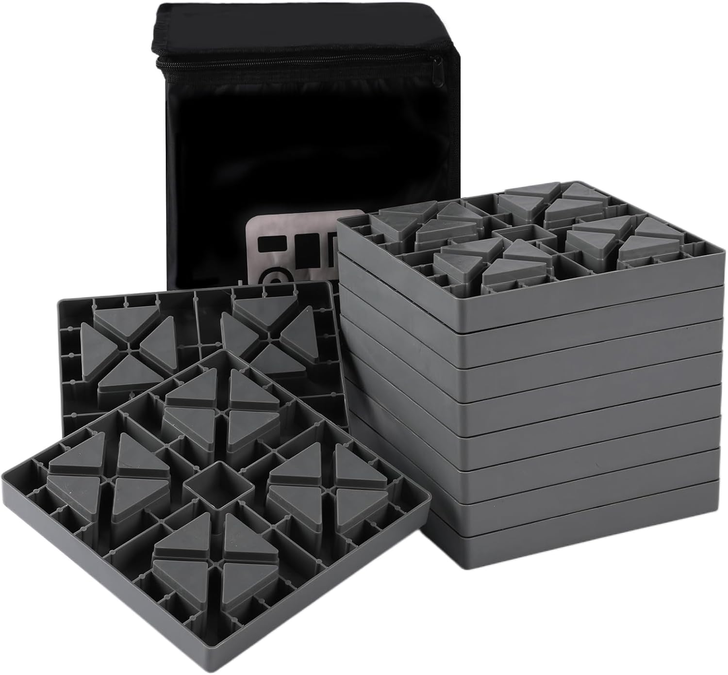 10 Packs Heavy-Duty RV Leveling Blocks with Anti-Slip Design