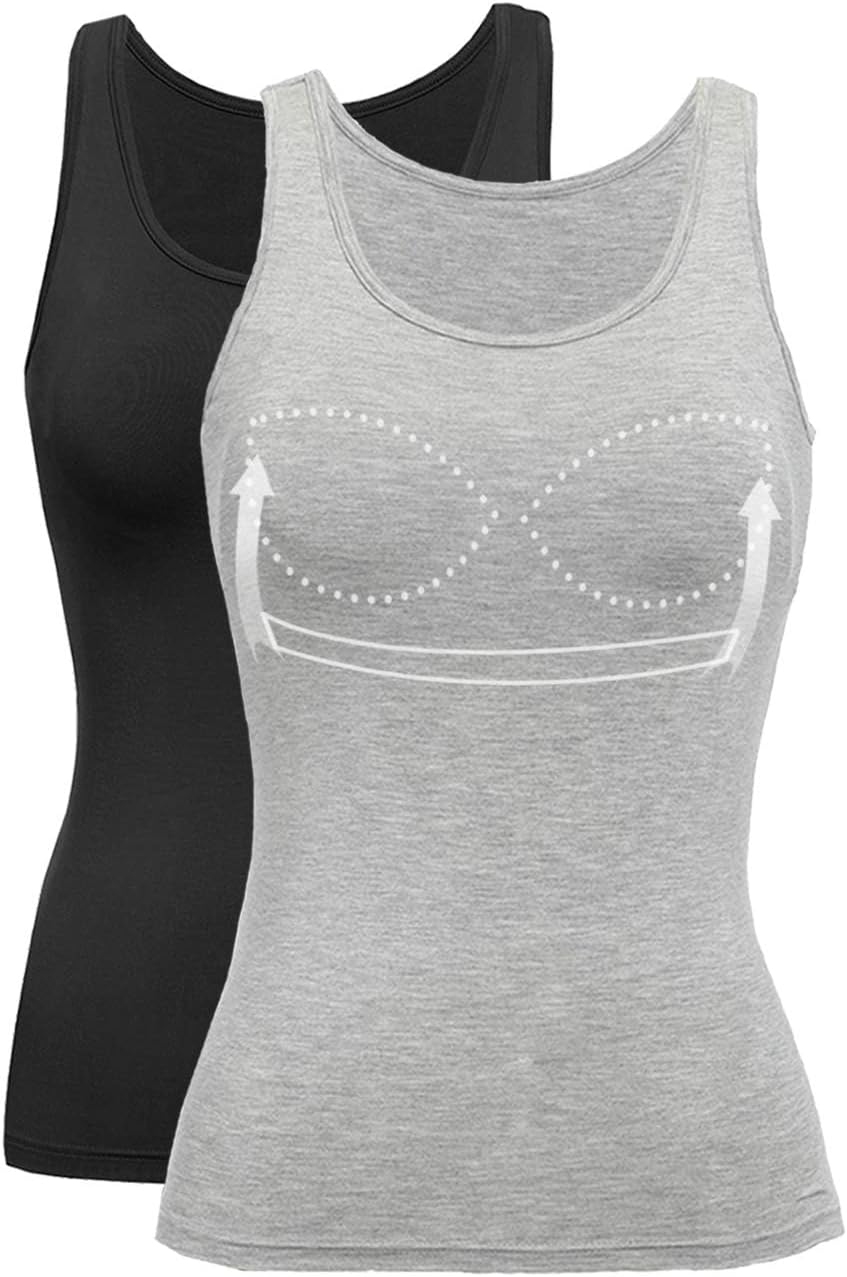 Tank Top with Built in Bra Cup for Women Casual Comfort