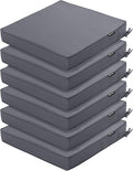 Outdoor Chair Cushions 19 x 19 in 6 Pack - Waterproof, UV Resistant