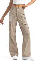 Moosehill Women's Cargo Hiking Pants High-Waisted Wide Leg - Water Our