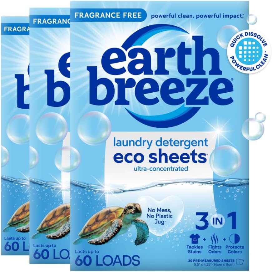 Earth Breeze Laundry Detergent Sheets for Eco-Friendly Cleaning