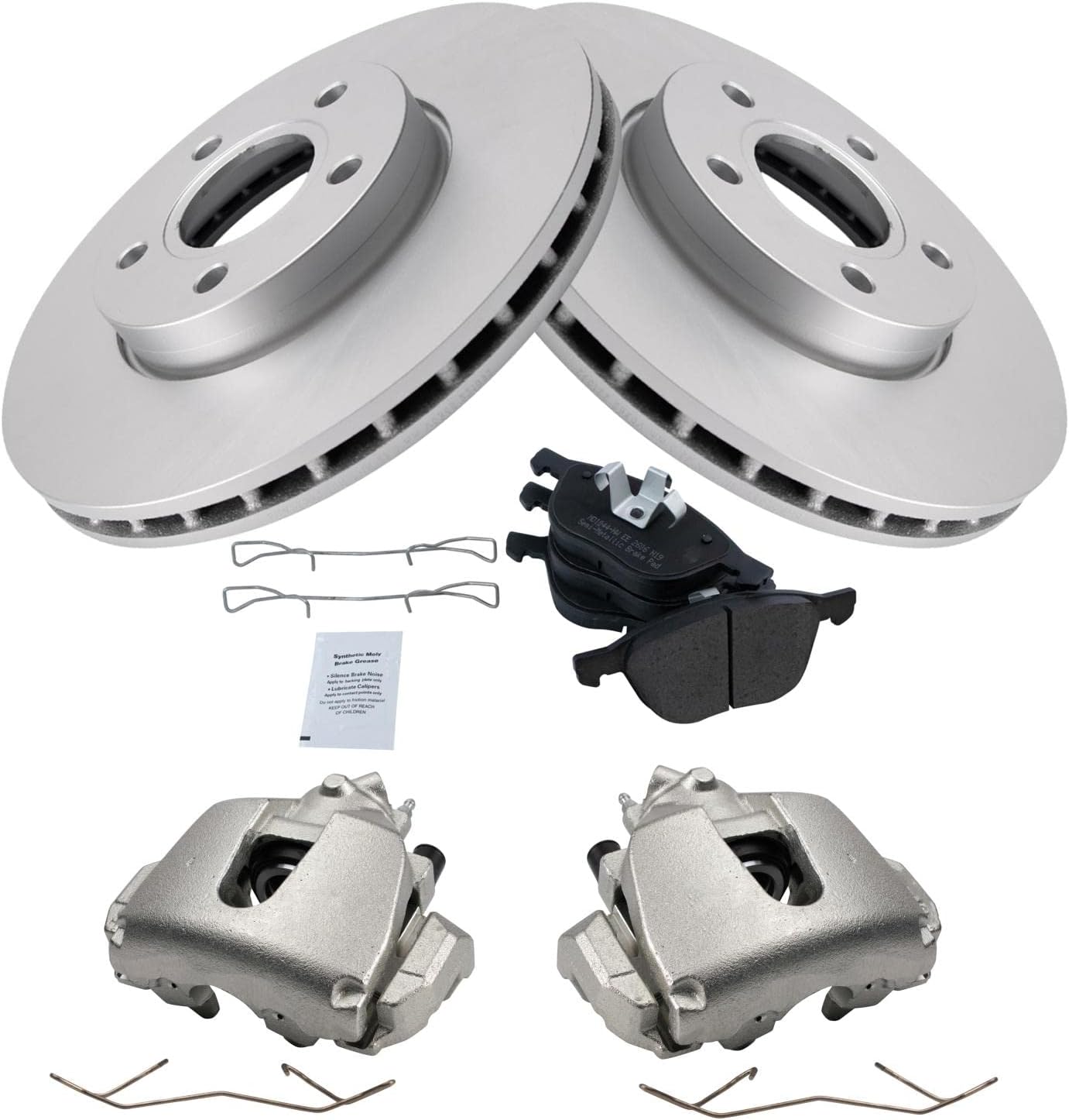 TRQ Front Brake Pad & Rotor Kit for 2014-2018 Ford C-Max