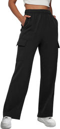AUTOMET Womens Cargo Sweatpants Baggy High Waisted Joggers - Comfy