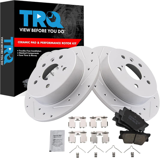 TRQ Rear Brake Pad & Rotor Kit for 2018-2023 Toyota Camry