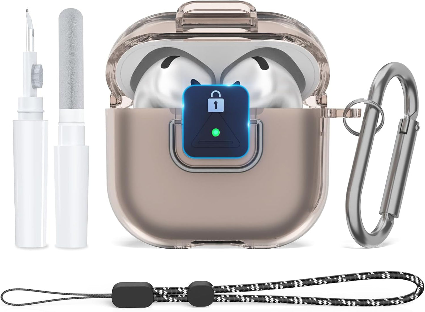 Shockproof Clear Case for AirPods 4th Gen with Secure Lock