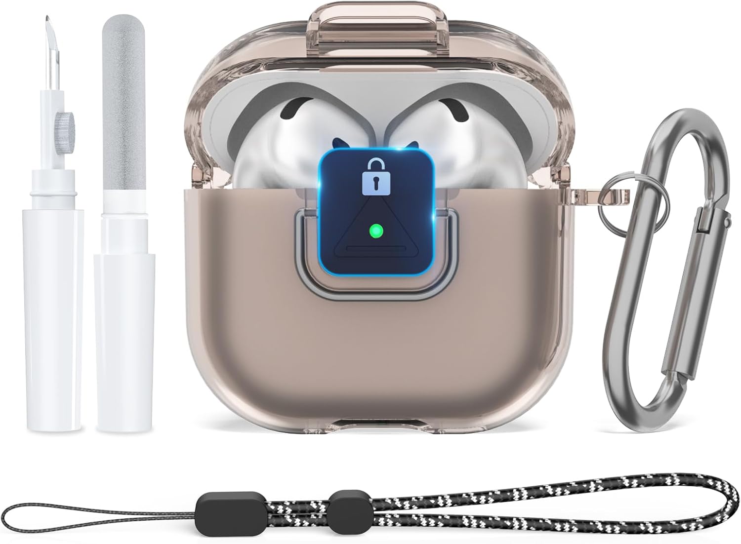Shockproof Clear Case for AirPods 4th Gen with Secure Lock