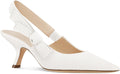 Coutgo Womens Slingback Kitten Heels Closed Pointed Toe (Style QJ6S)
