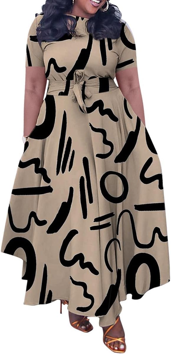 BFFBABY Plus Size A Line Dress for Women Summer Casual Wear