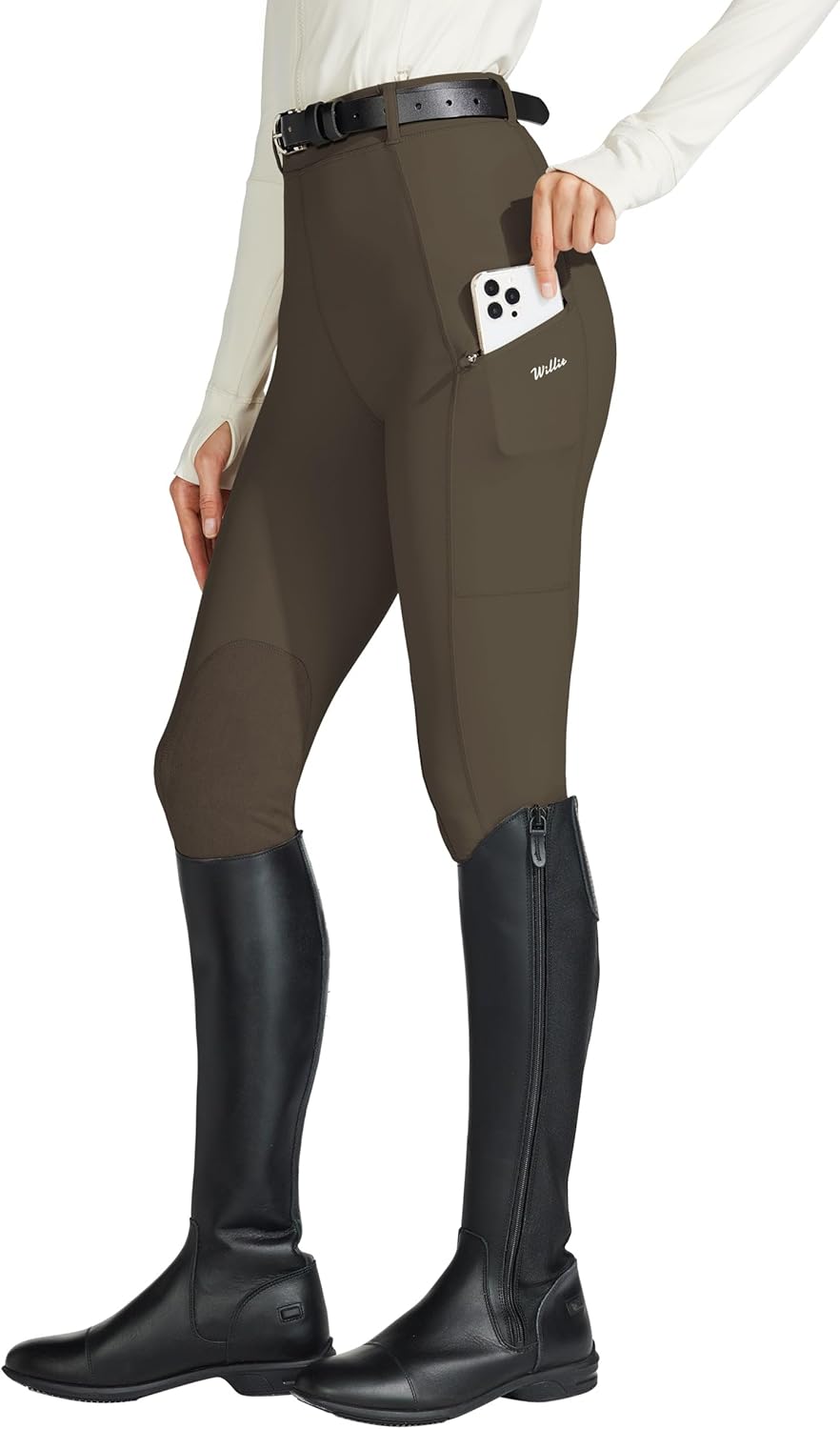 Willit Women's Horse Riding Pants with Knee-Patch for Comfort