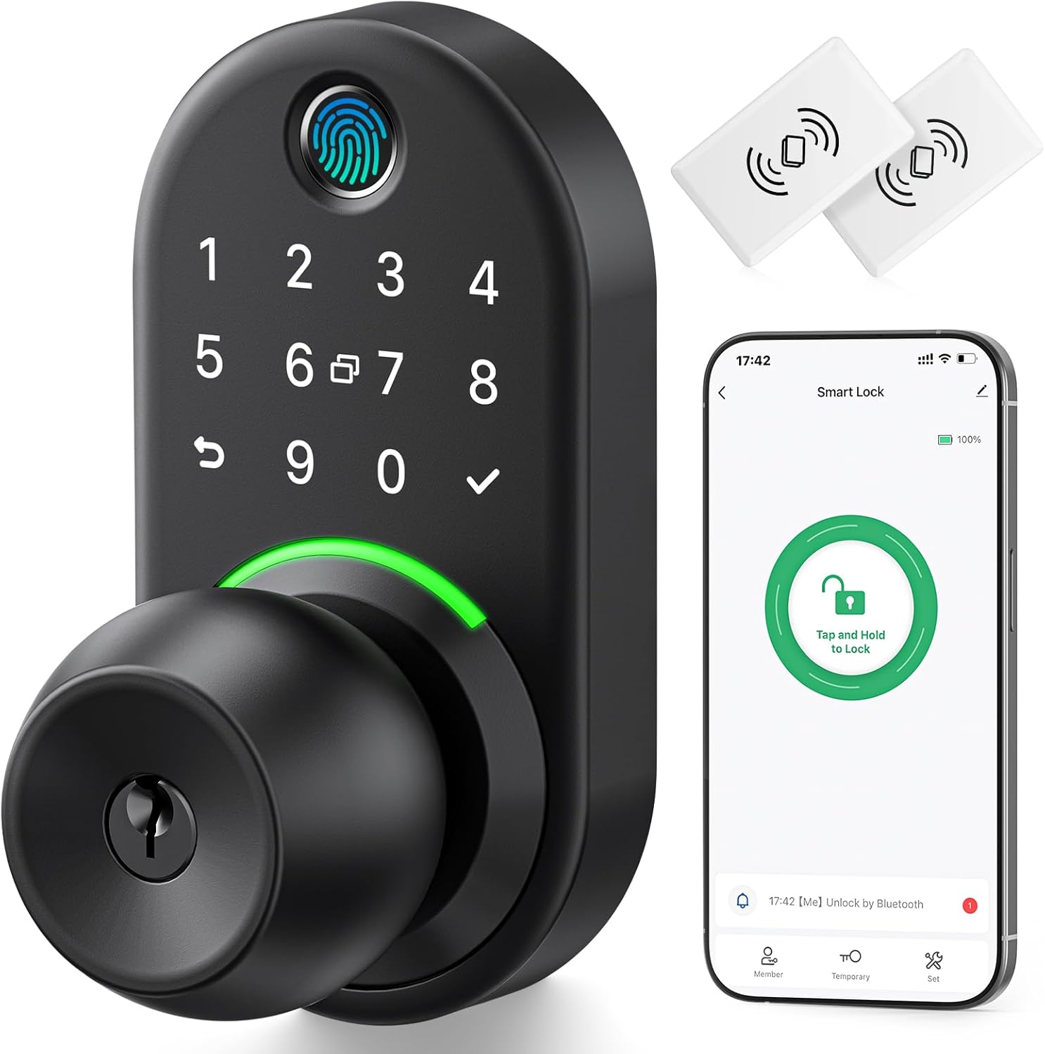 Keypad Smart Door Lock with Knob for Enhanced Home Security