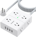 Extension Cord 10 Ft Surge Protector Power Strip - 8 Outlets 4 USB