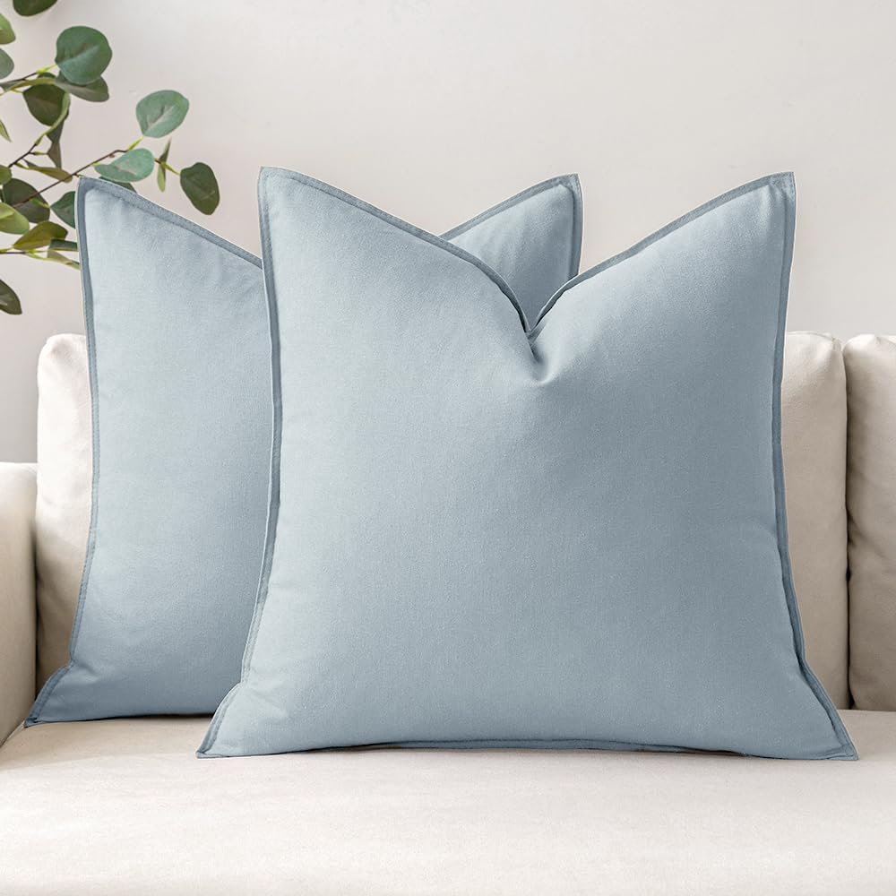 MIULEE Coastal Blue Pillow Covers for Modern Farmhouse Decor