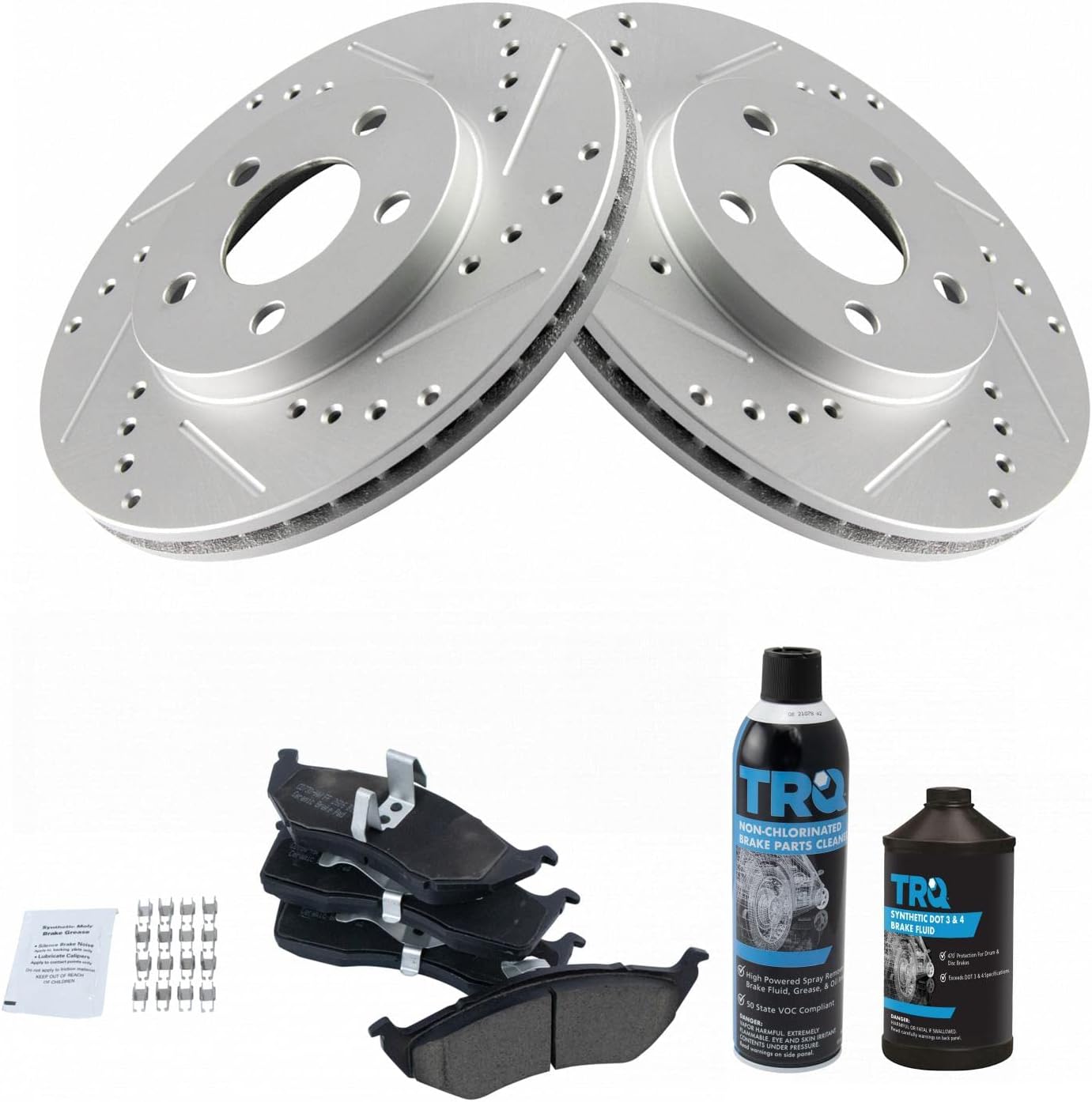 TRQ Front Performance Brake Pad & Rotor Kit for Dodge Neon