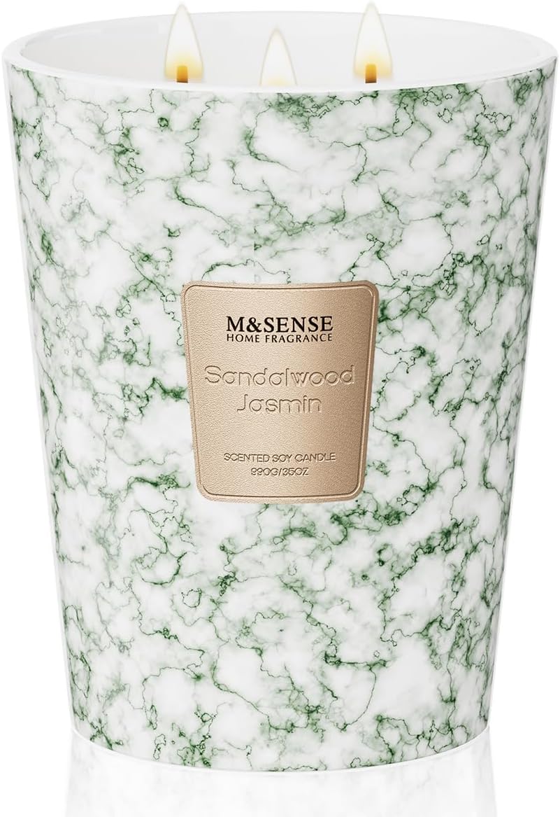 M&SENSE Sandalwood Jasmine Scented Candles for Home Relaxation
