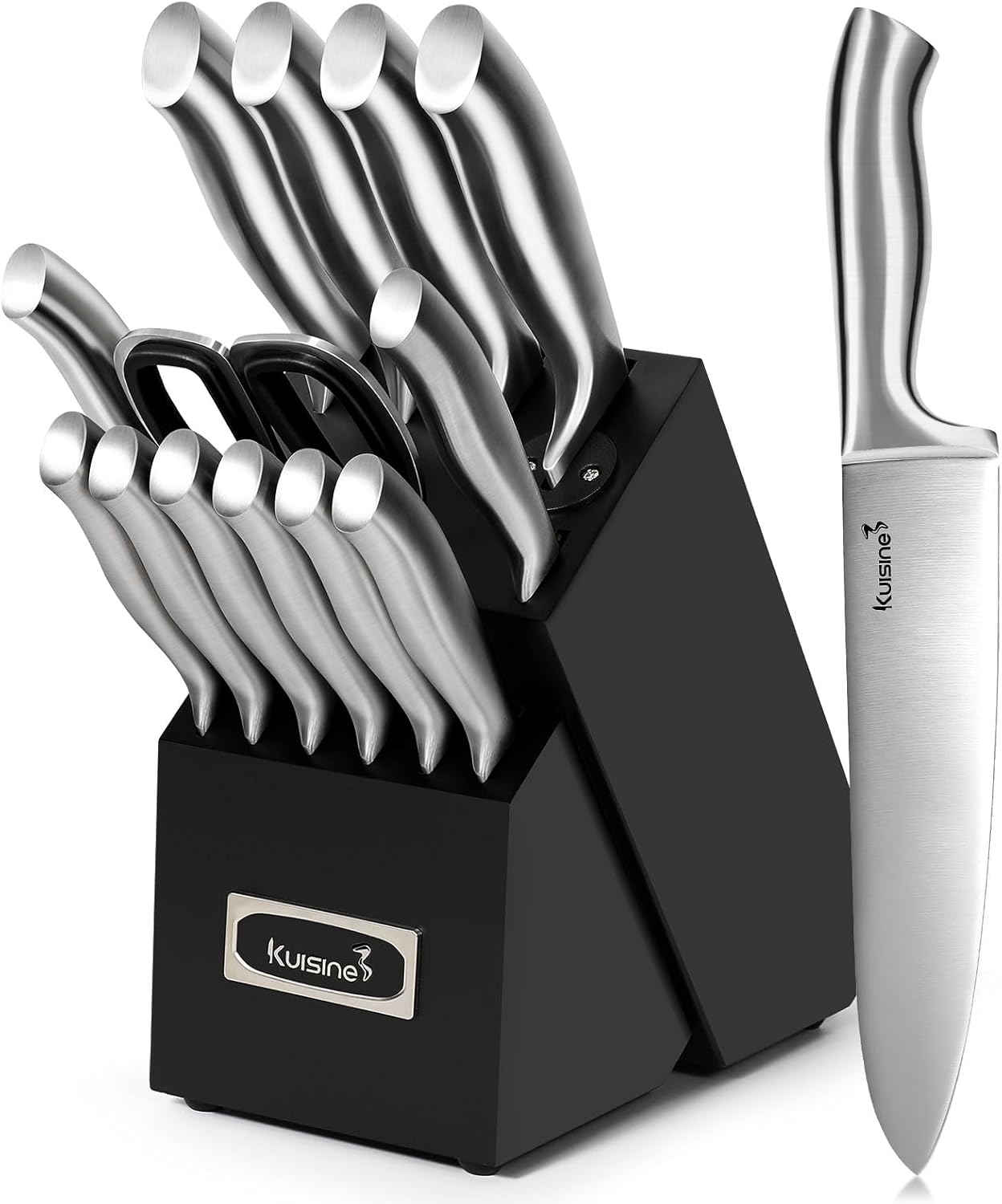 Kuisine Sharp Knife Set with Built-in Sharpener for Chefs