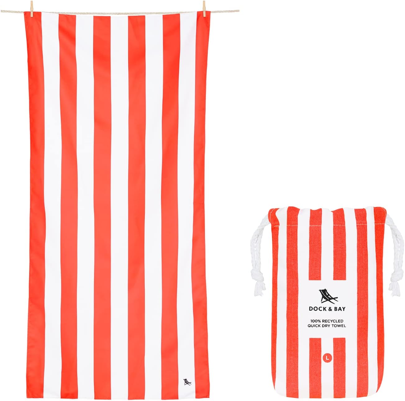 Dock & Bay Beach Towel - Quick Dry, Sand Free, Eco-Friendly