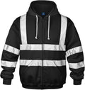 Hi Vis Reflective Men's Polyester Visibility Hoodie - Safety Pullover