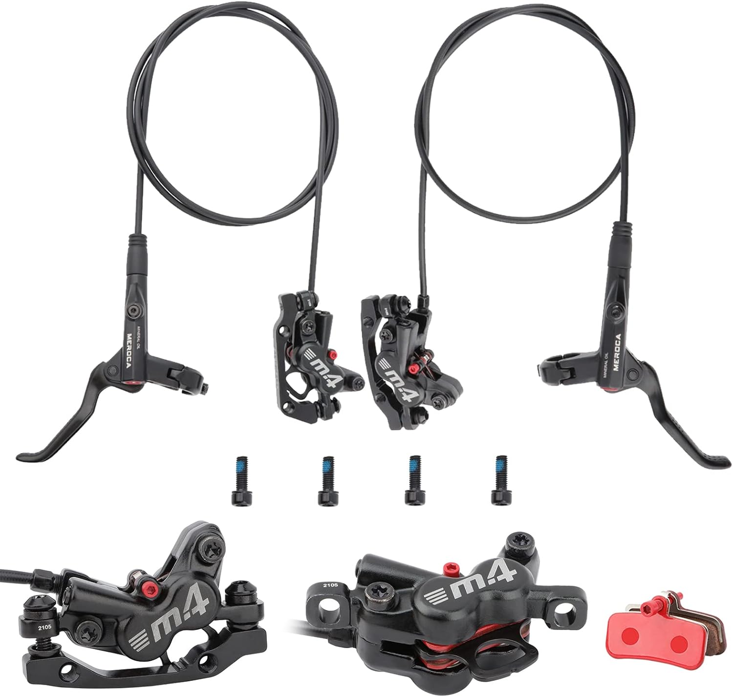 MEROCA M4 4-Piston Mountain Bike Hydraulic Disc Brakes Review