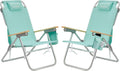 SUNNYFEEL High Back Folding Beach Chair - Tall, 3-Position Recline