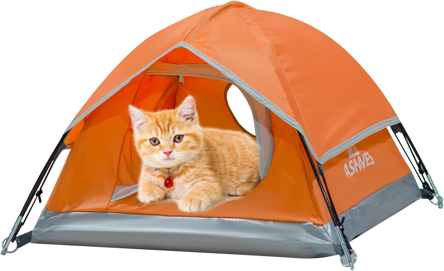 Portable Waterproof Pet Tent, Indoor/Outdoor Bed for Cats/Dogs - Orange