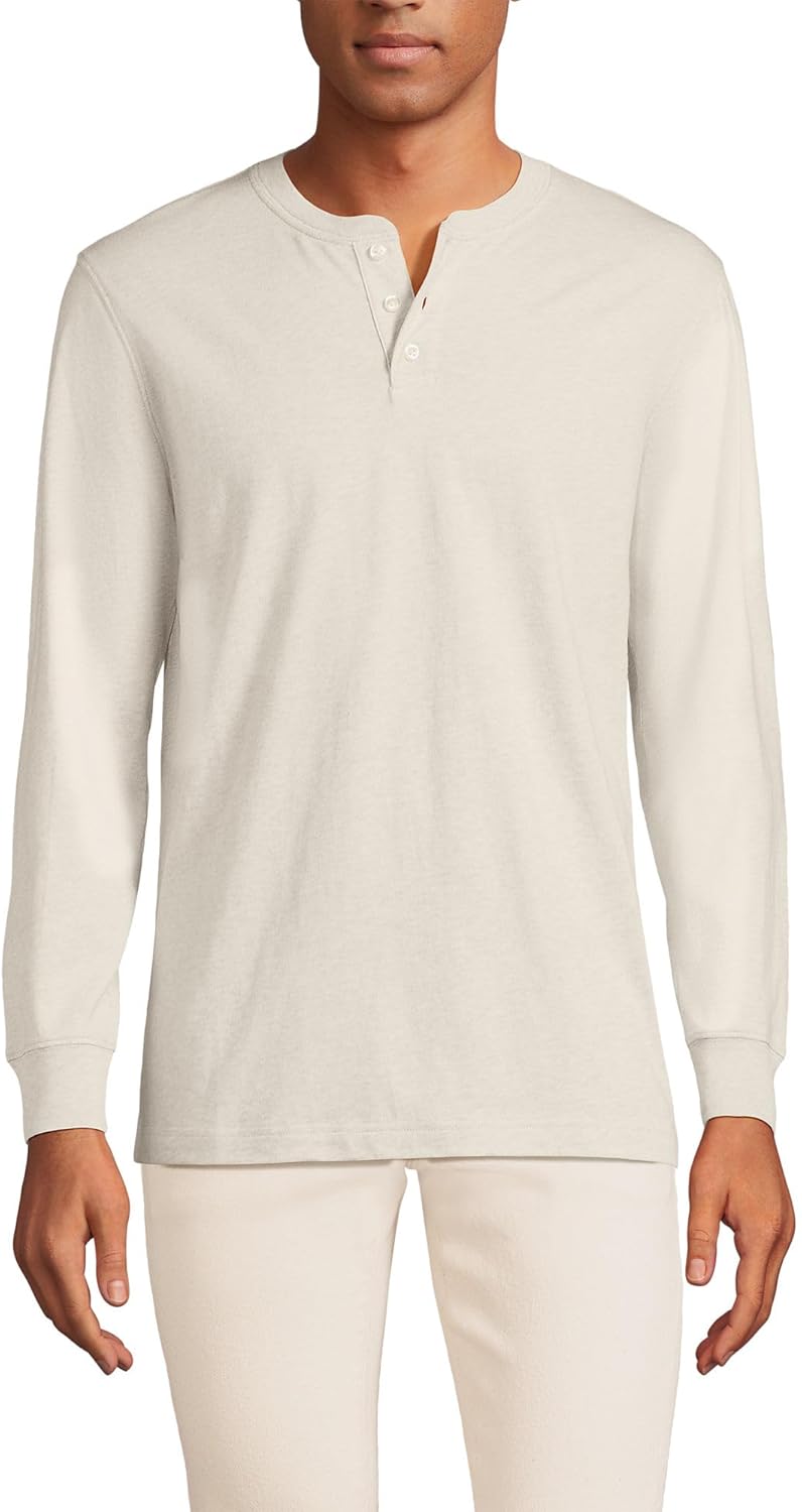 Lands' End Men's Super-T Long Sleeve Henley Shirt Review