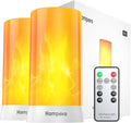 Hompavo Upgraded LED Flame Lights with Remote & Timer - Realistic