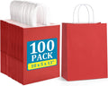 BagDream Red Gift Bags 10x5x13 in 100Pc - Durable Holiday Gift Sacks