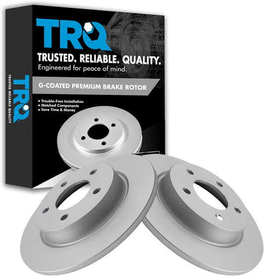 TRQ Rear Brake Rotors Set for 2004-2013 Mazda 3 G-Coated