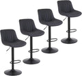 Bar Stools Set of 4 Swivel Counter Height Barstools with Back