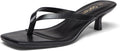 Women's Kitten Heel Thong Sandals Square Toe - 1.77in Comfort