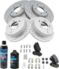 TRQ Ceramic Front & Rear Brake Pad and Rotor Kit for 2010-16