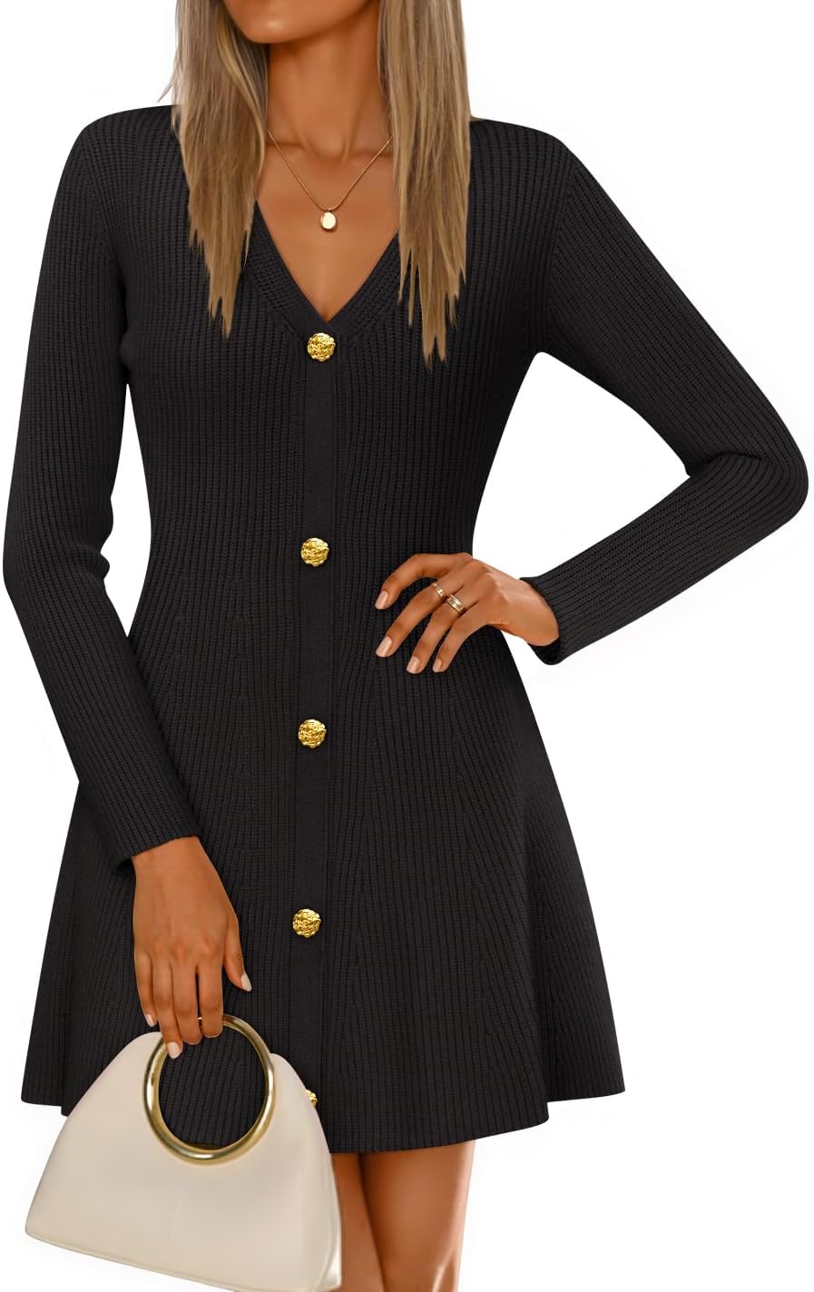 ZESICA Women's Fall Long Sleeve Sweater Dress for Style