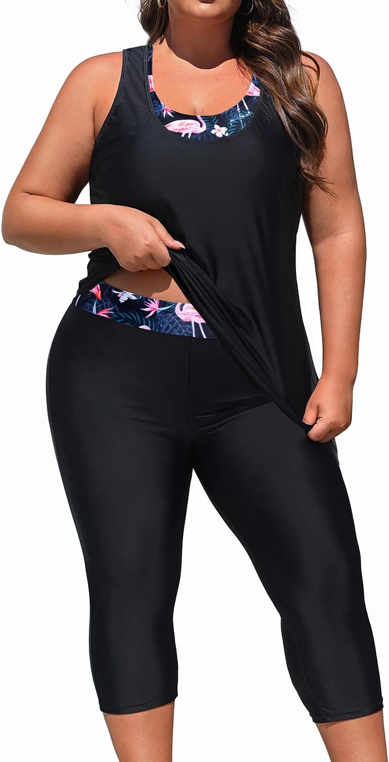 Yonique Plus Size 3 Piece Swimsuits for Women Athletic Style